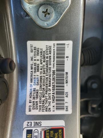 Photo 11 VIN: 1HGFA16567L067986 - HONDA CIVIC 