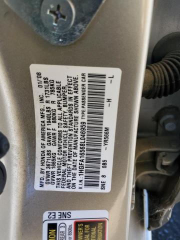 Photo 11 VIN: 1HGFA16568L046959 - HONDA CIVIC LX 