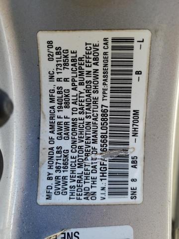 Photo 11 VIN: 1HGFA16568L058867 - HONDA CIVIC LX 