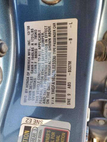 Photo 11 VIN: 1HGFA16569L023330 - HONDA CIVIC LX 