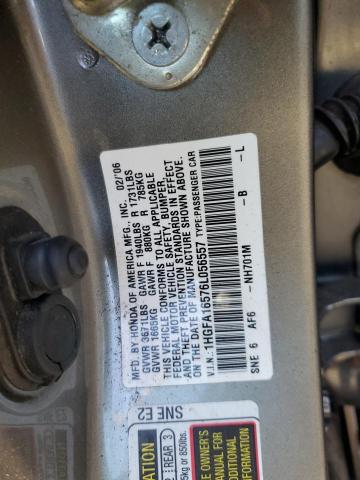 Photo 11 VIN: 1HGFA16576L056557 - HONDA CIVIC LX 