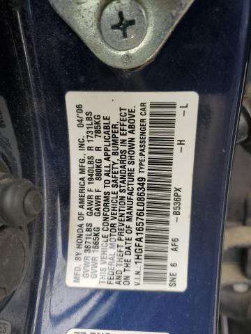 Photo 11 VIN: 1HGFA16576L086349 - HONDA CIVIC LX 