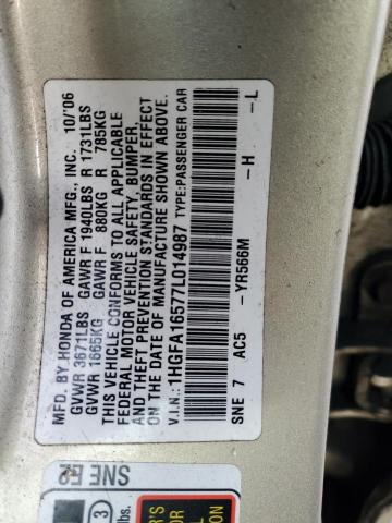 Photo 12 VIN: 1HGFA16577L014987 - HONDA CIVIC 