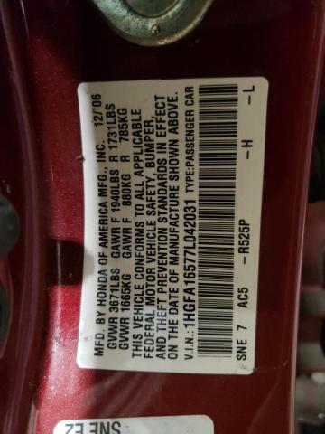 Photo 11 VIN: 1HGFA16577L042031 - HONDA CIVIC 