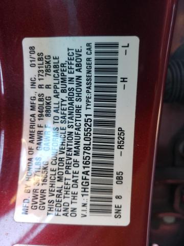 Photo 11 VIN: 1HGFA16578L055251 - HONDA CIVIC 