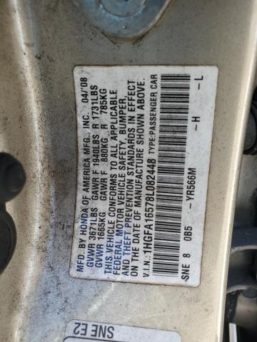 Photo 11 VIN: 1HGFA16578L082448 - HONDA CIVIC LX 