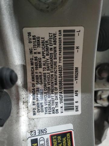 Photo 11 VIN: 1HGFA16586L044837 - HONDA CIVIC LX 