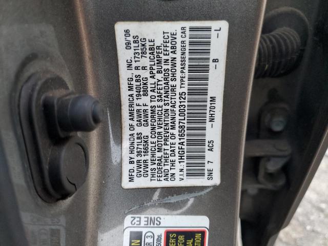 Photo 12 VIN: 1HGFA16587L003125 - HONDA CIVIC LX 