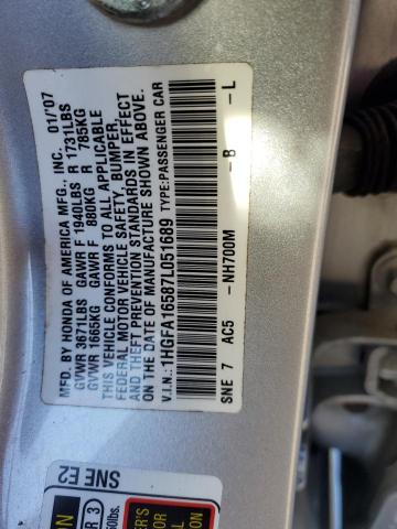 Photo 11 VIN: 1HGFA16587L051689 - HONDA CIVIC 