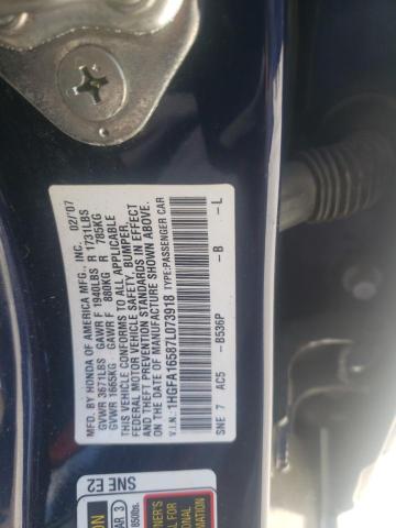 Photo 11 VIN: 1HGFA16587L073918 - HONDA CIVIC 