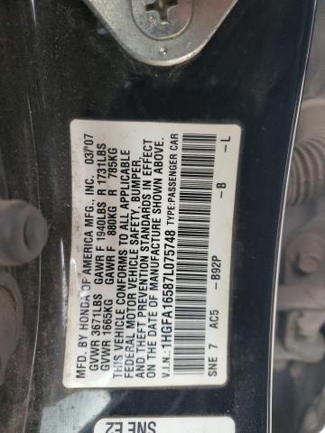 Photo 11 VIN: 1HGFA16587L075748 - HONDA CIVIC LX 