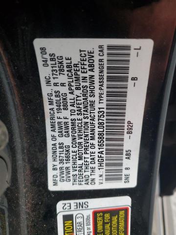 Photo 11 VIN: 1HGFA16588L087531 - HONDA CIVIC 