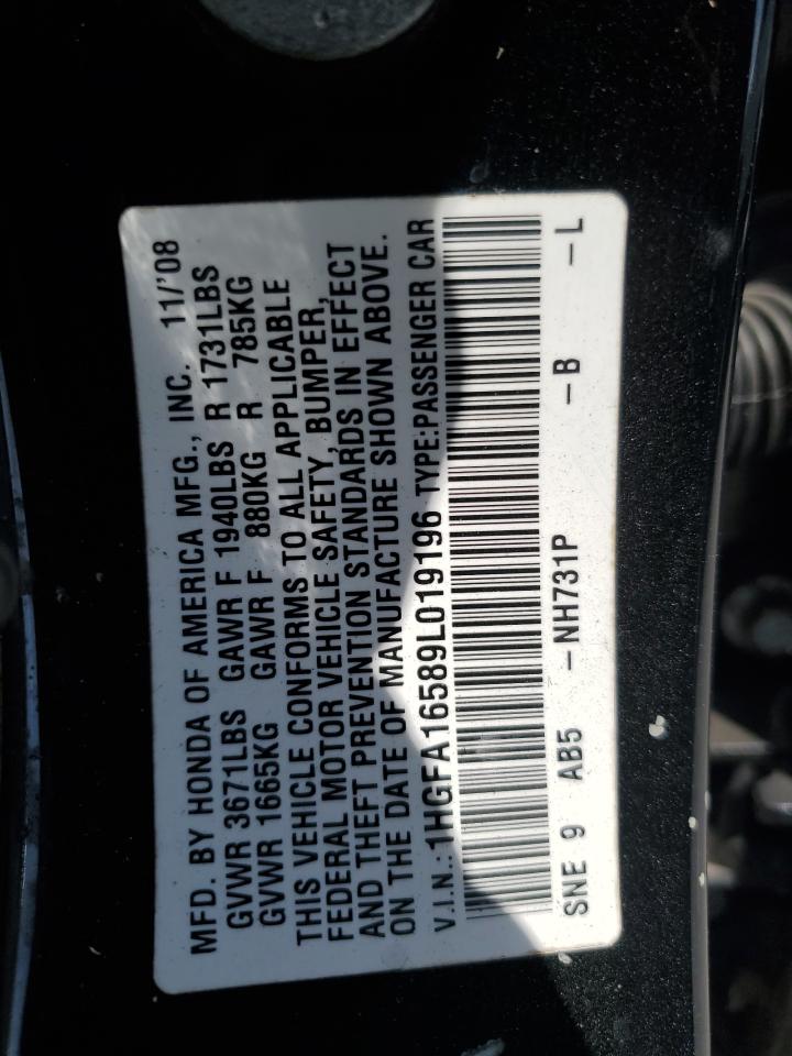 Photo 11 VIN: 1HGFA16589L019196 - HONDA CIVIC 