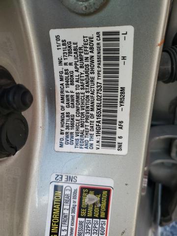 Photo 12 VIN: 1HGFA165X6L027537 - HONDA CIVIC 