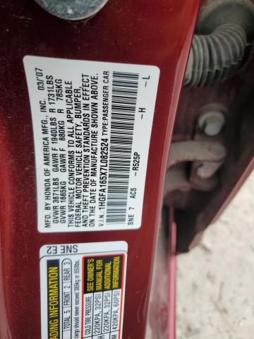 Photo 11 VIN: 1HGFA165X7L082524 - HONDA CIVIC 