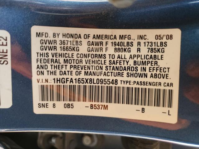 Photo 11 VIN: 1HGFA165X8L095548 - HONDA CIVIC 