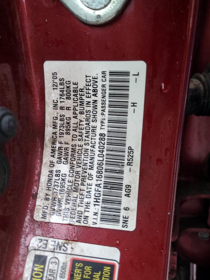 Photo 11 VIN: 1HGFA16806L040288 - HONDA CIVIC 