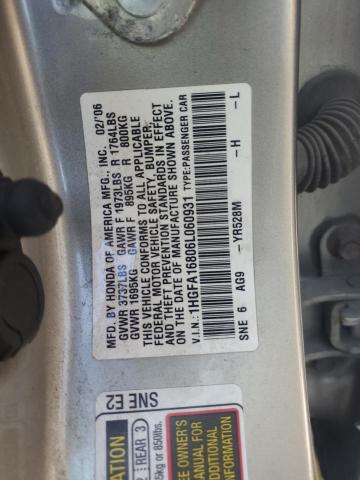 Photo 11 VIN: 1HGFA16806L060931 - HONDA CIVIC EX 