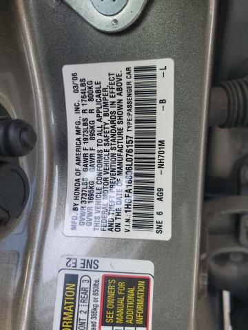 Photo 12 VIN: 1HGFA16806L076157 - HONDA CIVIC EX 