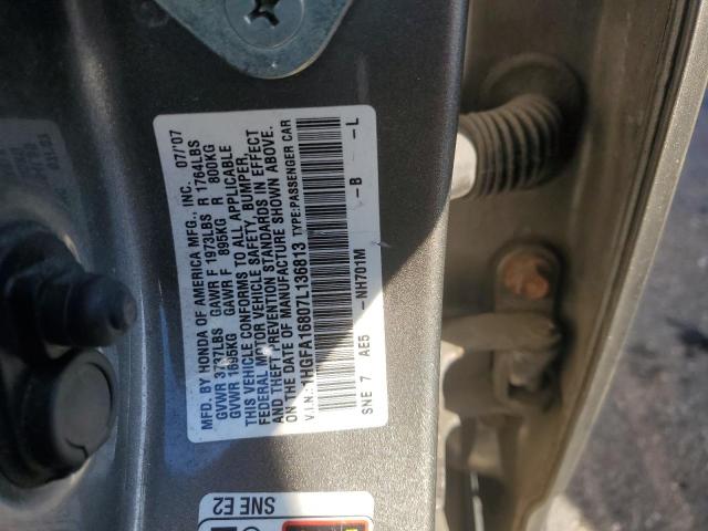 Photo 11 VIN: 1HGFA16807L136813 - HONDA CIVIC EX 