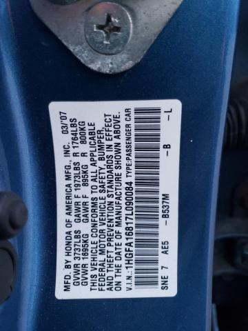 Photo 12 VIN: 1HGFA16817L090084 - HONDA CIVIC 