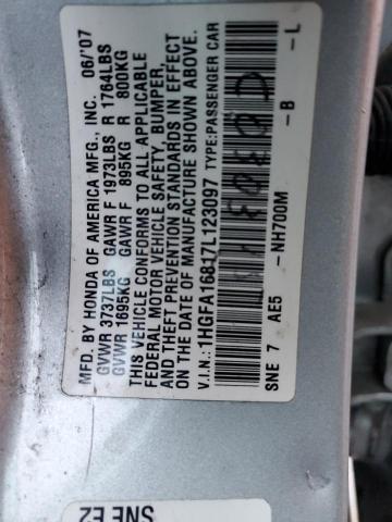 Photo 11 VIN: 1HGFA16817L123097 - HONDA CIVIC 