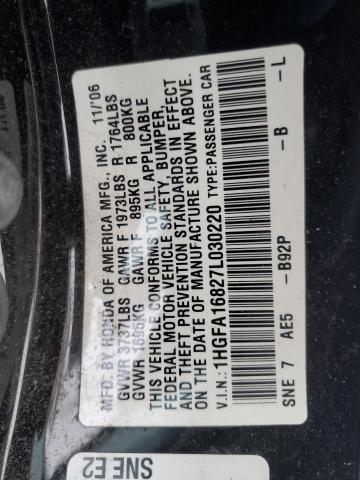 Photo 11 VIN: 1HGFA16827L030220 - HONDA CIVIC 