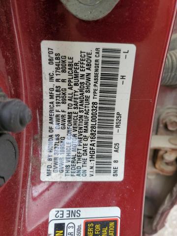 Photo 11 VIN: 1HGFA16828L000328 - HONDA CIVIC EX 