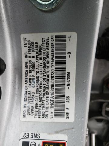 Photo 11 VIN: 1HGFA16828L028730 - HONDA CIVIC EX 