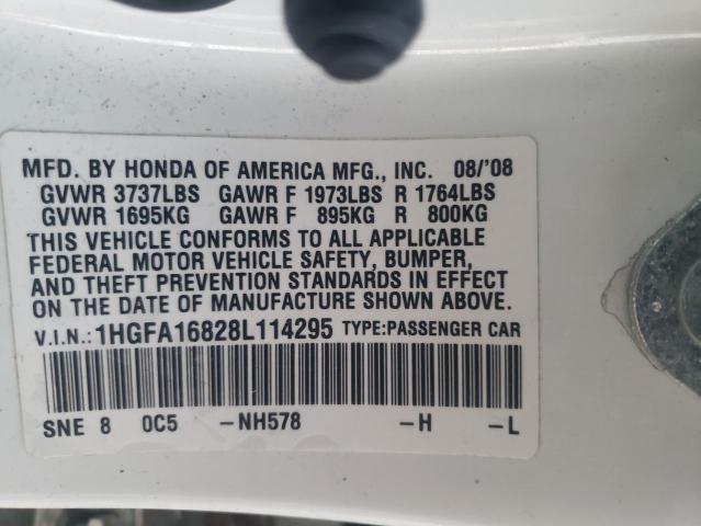 Photo 12 VIN: 1HGFA16828L114295 - HONDA CIVIC EX 