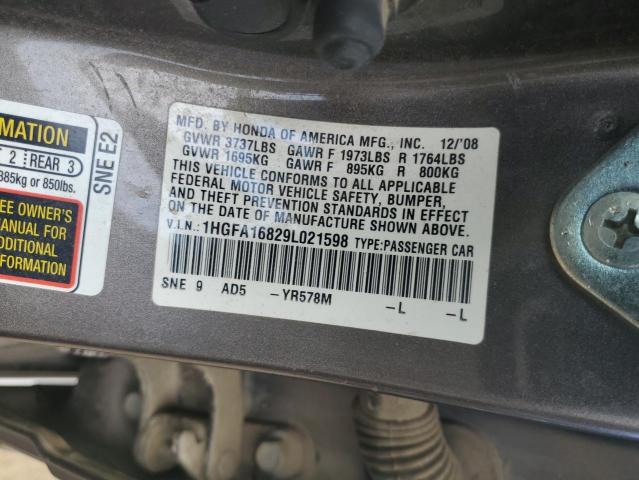 Photo 11 VIN: 1HGFA16829L021598 - HONDA CIVIC EX 