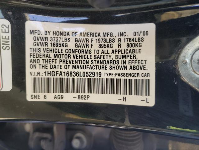 Photo 11 VIN: 1HGFA16836L052919 - HONDA CIVIC 