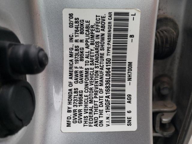 Photo 11 VIN: 1HGFA16836L064150 - HONDA CIVIC 