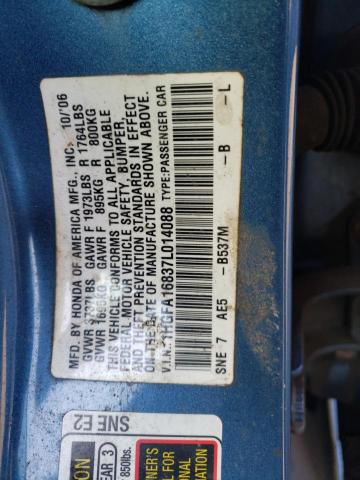 Photo 9 VIN: 1HGFA16837L014088 - HONDA CIVIC 