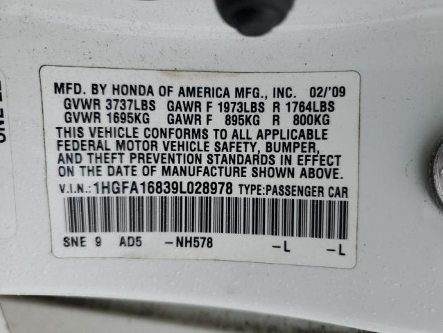 Photo 11 VIN: 1HGFA16839L028978 - HONDA CIVIC 