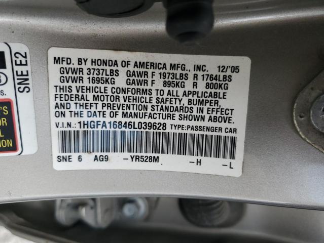 Photo 11 VIN: 1HGFA16846L039628 - HONDA CIVIC 