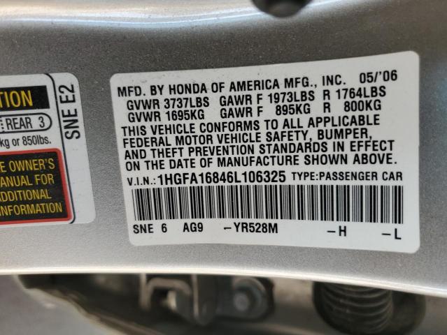 Photo 11 VIN: 1HGFA16846L106325 - HONDA CIVIC 