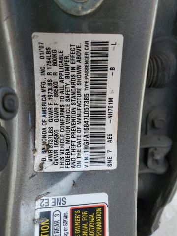 Photo 11 VIN: 1HGFA16847L057385 - HONDA CIVIC 