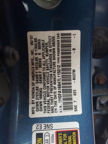 Photo 11 VIN: 1HGFA16847L115012 - HONDA CIVIC EX 