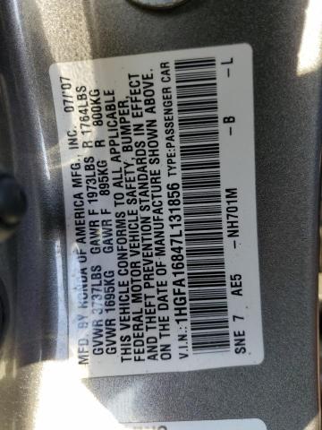 Photo 11 VIN: 1HGFA16847L131856 - HONDA CIVIC 