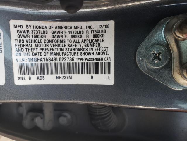 Photo 11 VIN: 1HGFA16849L022736 - HONDA CIVIC EX 