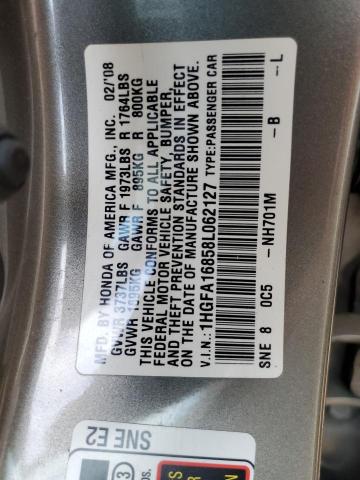 Photo 12 VIN: 1HGFA16858L062127 - HONDA CIVIC 