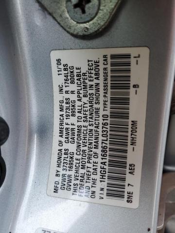 Photo 12 VIN: 1HGFA16867L037610 - HONDA CIVIC EX 