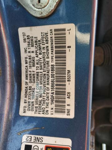 Photo 11 VIN: 1HGFA16868L001868 - HONDA CIVIC 