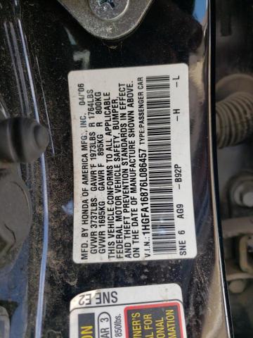 Photo 11 VIN: 1HGFA16876L086457 - HONDA CIVIC EX 