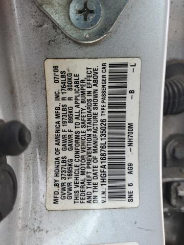 Photo 11 VIN: 1HGFA16876L135026 - HONDA CIVIC 