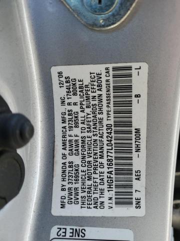 Photo 12 VIN: 1HGFA16877L042430 - HONDA CIVIC 