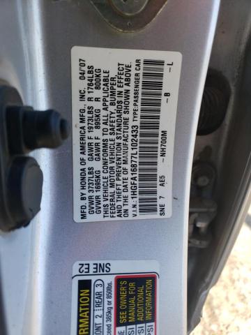 Photo 11 VIN: 1HGFA16877L102433 - HONDA CIVIC EX 