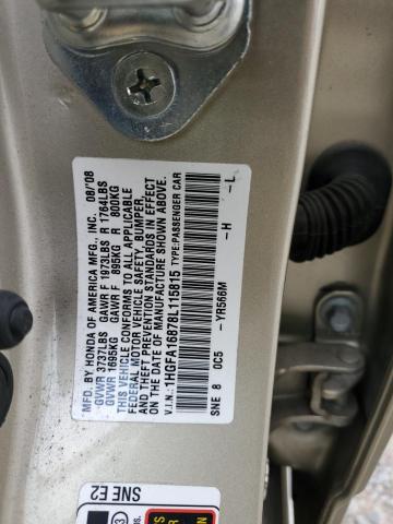 Photo 11 VIN: 1HGFA16878L115815 - HONDA CIVIC EX 