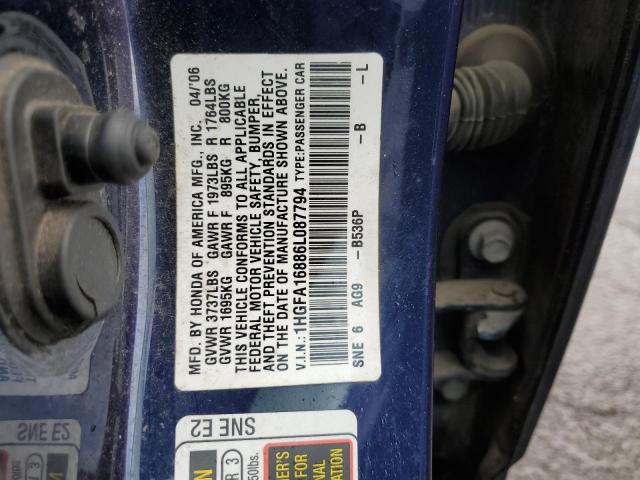 Photo 11 VIN: 1HGFA16886L087794 - HONDA CIVIC EX 